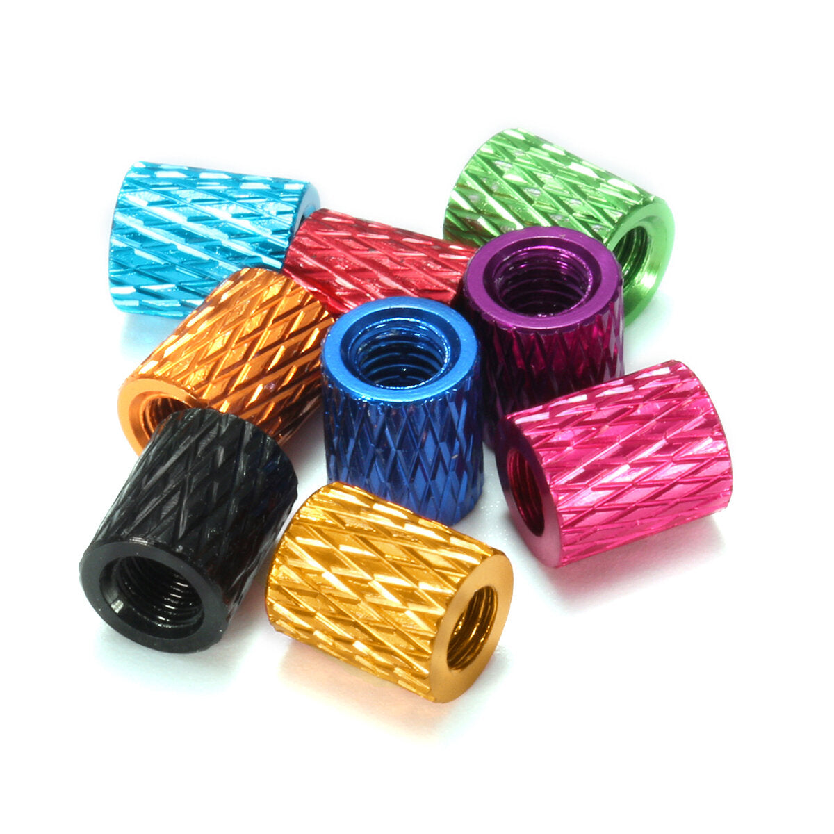 M3AS1 10Pcs M3 6mm Knurled Standoff Aluminum Alloy Anodized Spacer