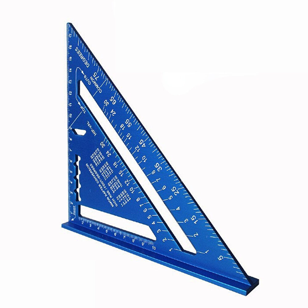 Triangle Ruler 7Inch Measurement Tool Cast Aluminium Carpenter Set Square Angle Woodworking Tools Try Square Triangular Metric/Inch