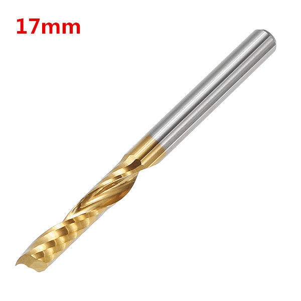 3.175mm Shank 12/15/17/22mm Single Flute End Mill Cutter Titanium Coated Spiral Drill Bit