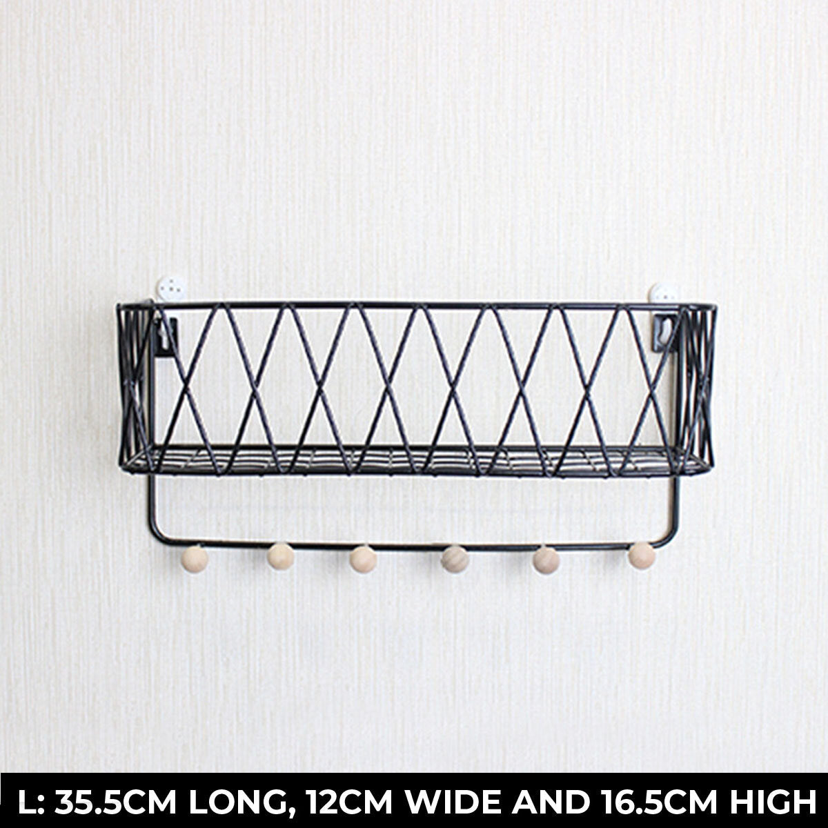 Kitchen Rack Toilet Bathroom Wrought Iron Wall Storage Rack Hanging Basket