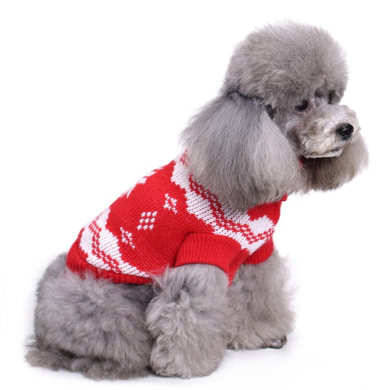 Christmas Snowflake Pet Dog Cat Autumn Winter Sweaters Warm Pullover Hoodie Costume