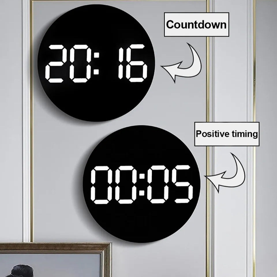 10-Inch LED Digital Wall Clock with Remote, Auto Dimming, Alarm, Temperature, Humidity, Date, Week Display for Home, Office