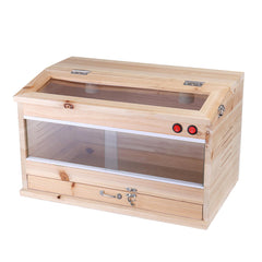 50*30*30cm Wooden Tool Reptiles Feeding Tank Box Enclosure Heating Cage Lizard Snake