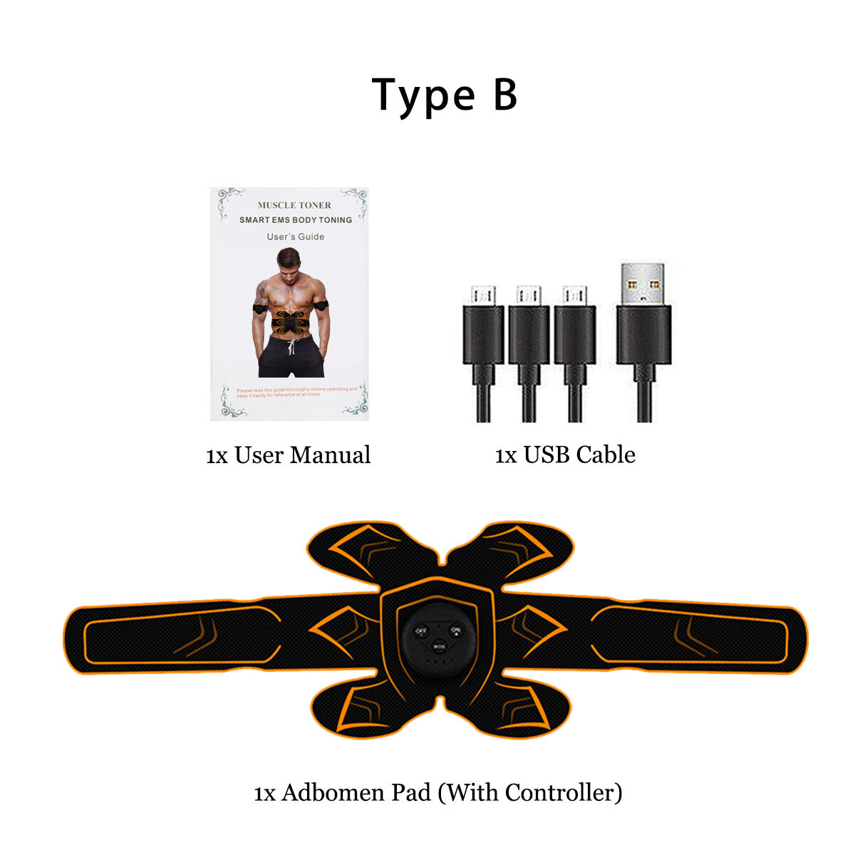 ABS Stimulator Muscle Toner EMS USB Rechargeable Muscle Trainer Gear Abdominal Body Exercise Stimulater