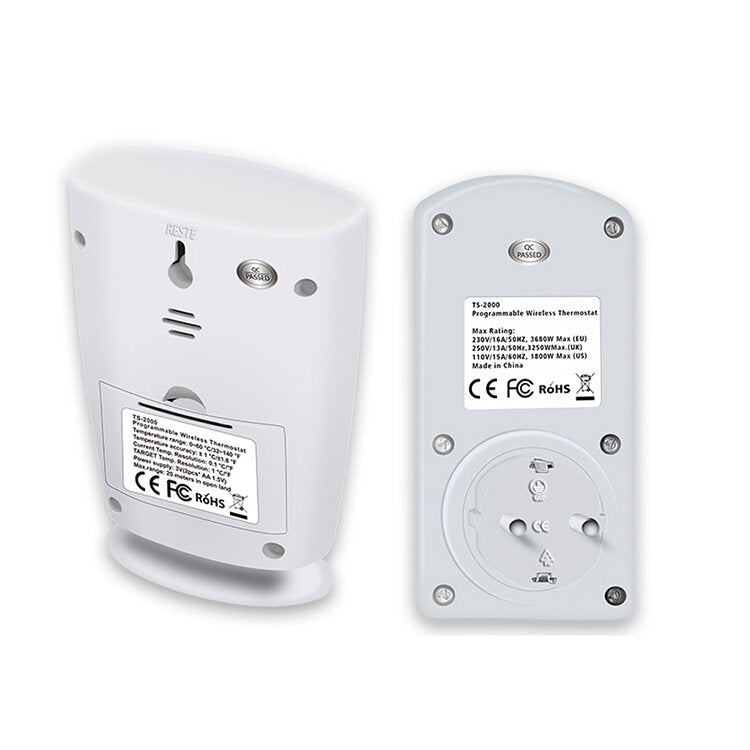 Programmable Wireless Thermostat Socket White LCD Home Intelligent Temperature Control Socket
