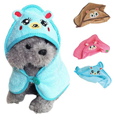 Absorbent Towel Pet Dog Cat Cute Bear Design Nightgown Bathrobe Pajamas Puppy Bath Warm Blanket