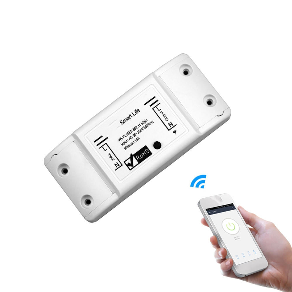 Smart Light Switch 10A DIY WiFi Module APP Remote Control Universal Breaker Timer Works with APP Alexa Google Home