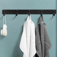 Black Space Aluminum Hook Wall Mount Hook Hanger Coat Towel Hat Clothes Rack