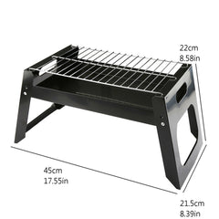 17.55x8.58x8.39in Folding BBQ Grill Stove Stainless Barbecue Charcoal Grill Outdoor Camping BBQ Patio Vacation