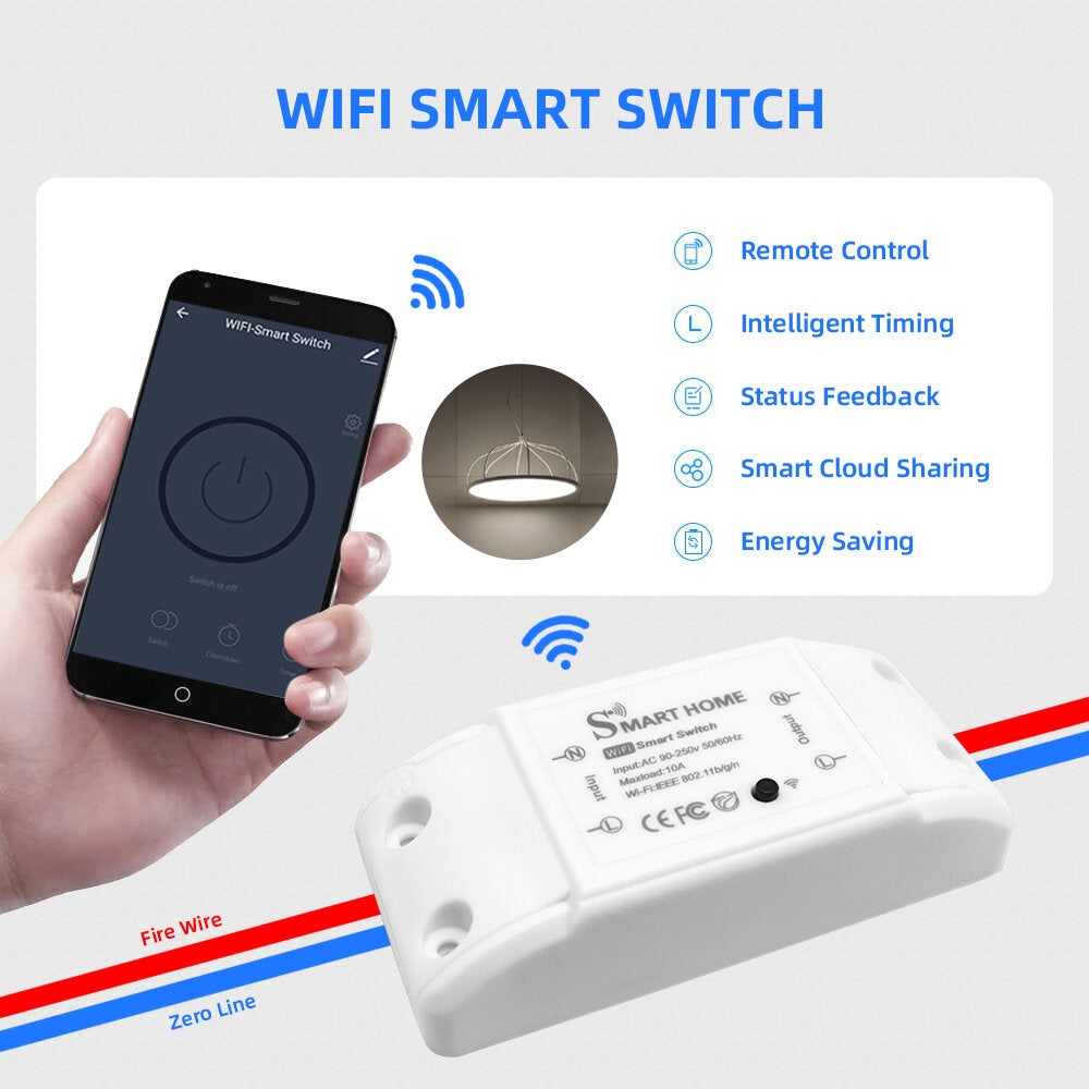 Smart Light Switch Wifi Wireless Remote Controller Breakers Module Works With Alexa Google Home Smartlife Tuya eWelink APP