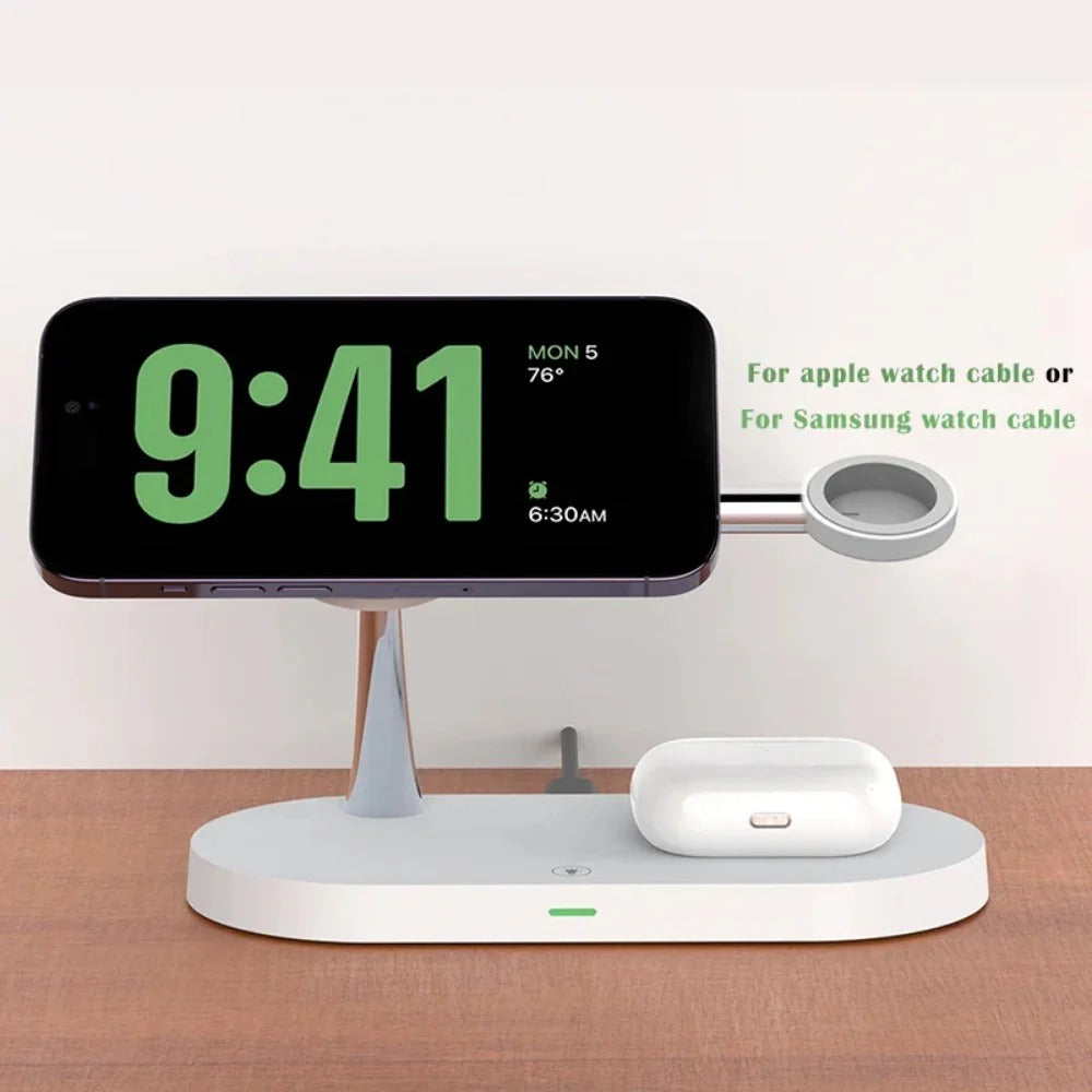 3-in-1 Wireless Charger Stand for iPhone 15/14/13/12 Pro, Samsung, Apple Watch