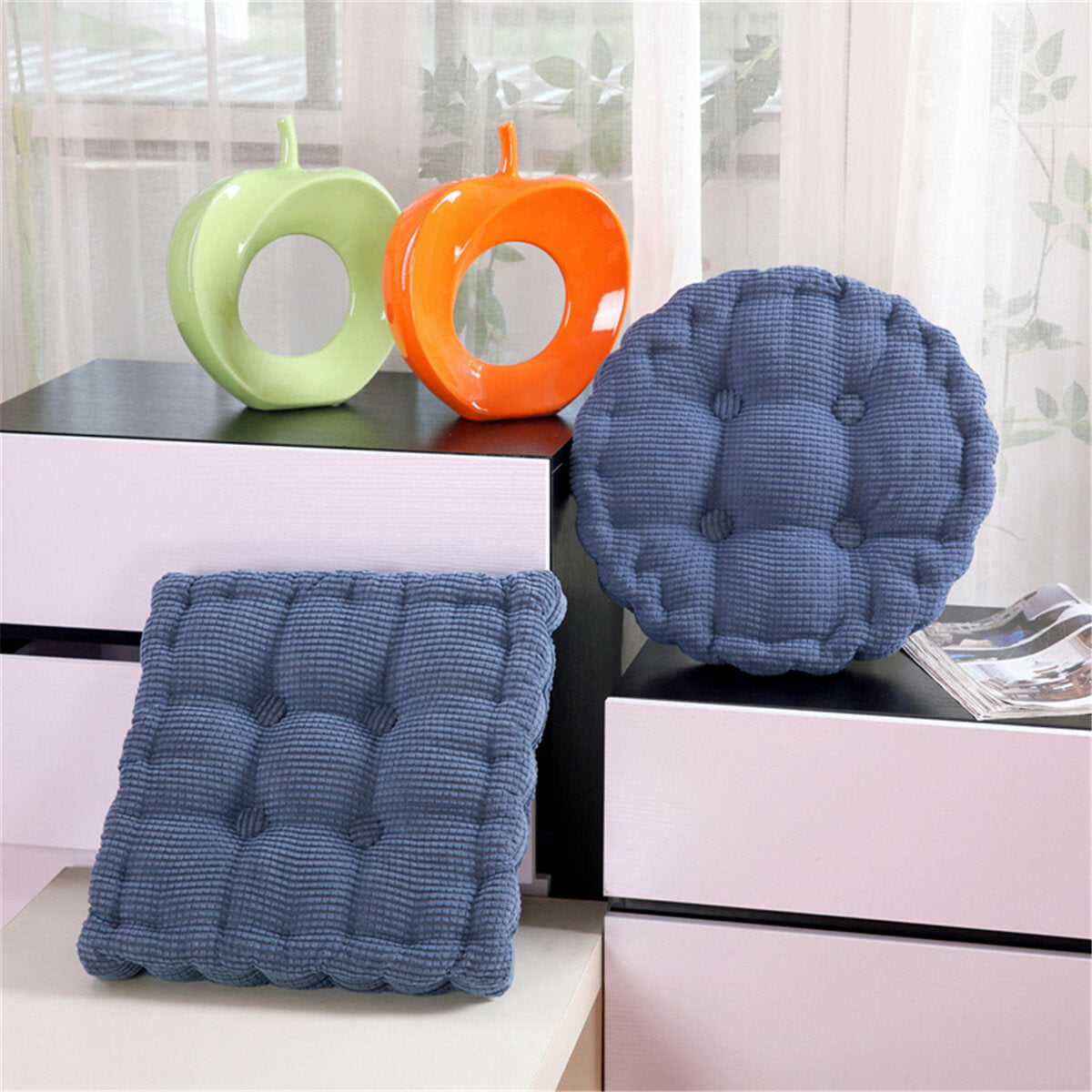 Square Round Seat Cushion Corduroy Indoor Outdoor Home Office Ultra Soft Seat Back Cushion Chair Pad Sofa Mat