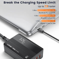 GaN Tech PD65W 4-Port USB Charger, Fast Charging for iPhone, Samsung, Xiaomi, Hui, Oppo