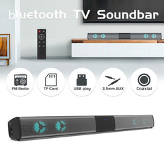 Bluetooth Speaker Light Soundbar Home Theater 20W Wall Speaker Column Subwoofer with FM AUX Music Center Box for TV Computer