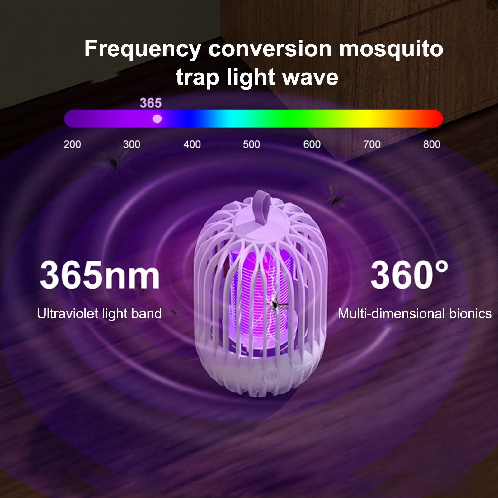 Battery-Powered Mosquito Killer Lamp - Electric Zapper & Night Light