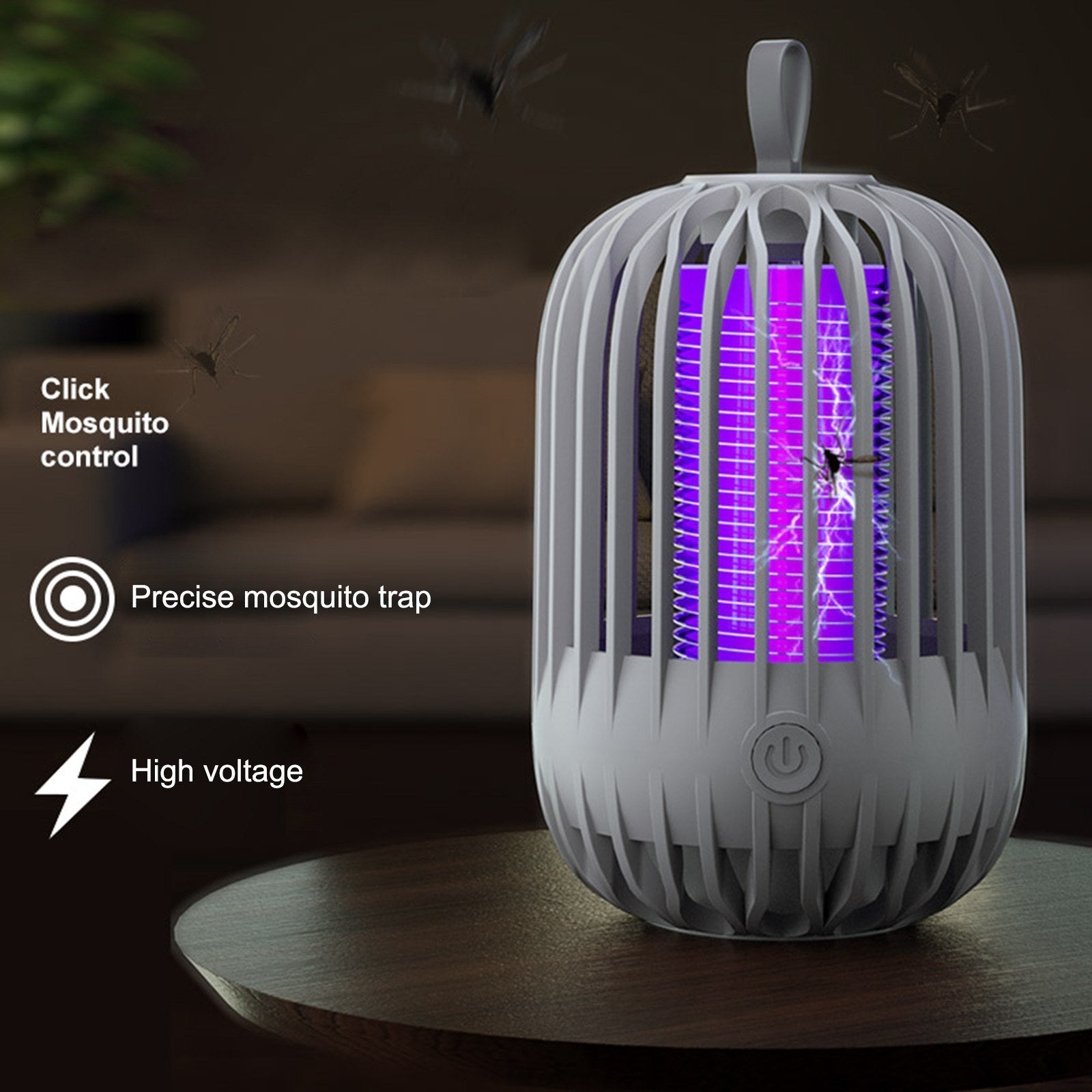 Battery-Powered Mosquito Killer Lamp - Electric Zapper & Night Light