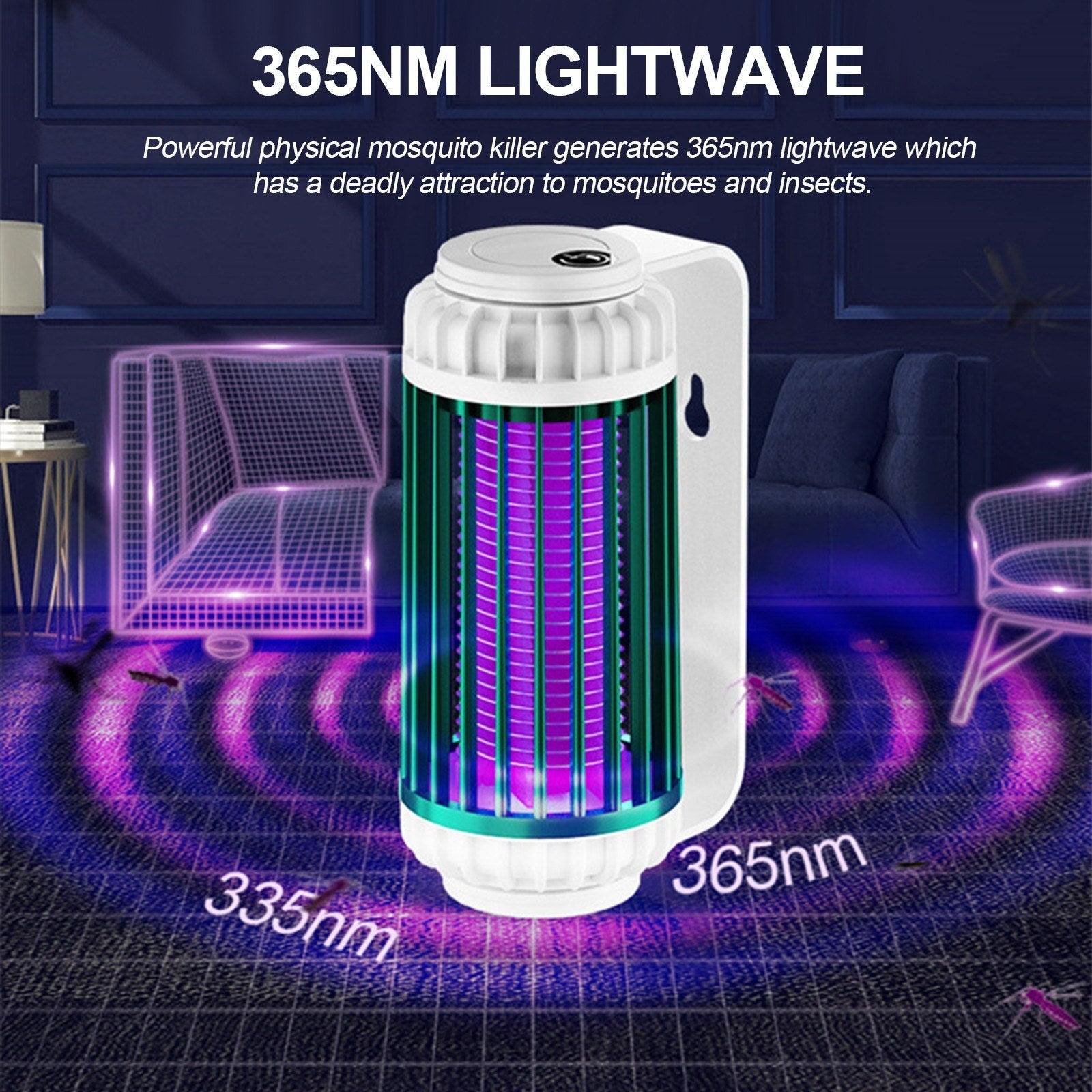 USB Powered Mosquito Killer Lamp - Wall-Mounted & Desktop Electric Zapper