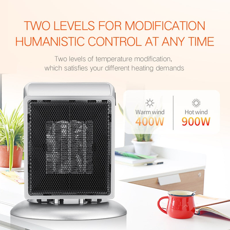 Electric Heater 110-220V Room Heating Warmer 900W Mini Portable Heater Space Winter Warmer Machine