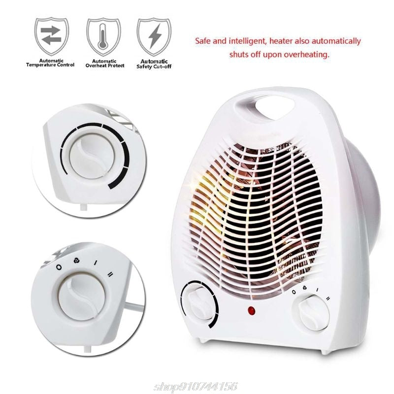 Electric Space Heater Fan- Indoor Heater 1000W/2000W Adjustable Thermostat Ceramic Electric Heater