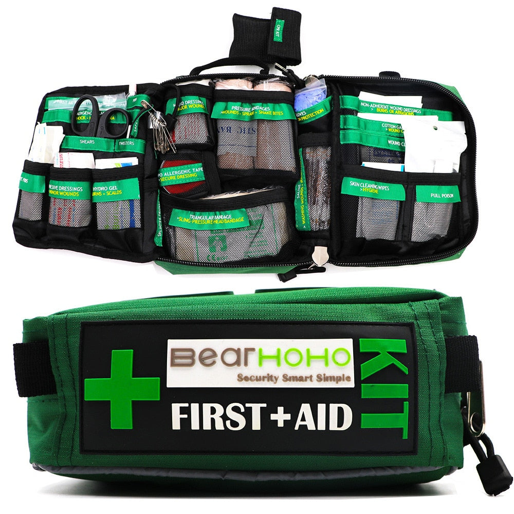 Handy First Aid Kit Bag 165-Piece Lightweight Emergency Medical Rescue Outdoors Car Luggage School Hiking Survival Kits