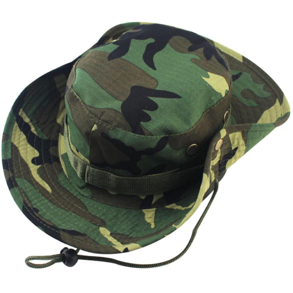 Fashion Military Camouflage Bucket Hats Jungle Camo Fisherman Hat with Wide Brim Sun Fishing Bucket Hat Camping Caps Cotton Caps