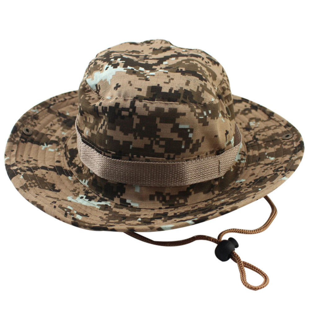 Fashion Military Camouflage Bucket Hats Jungle Camo Fisherman Hat with Wide Brim Sun Fishing Bucket Hat Camping Caps Cotton Caps