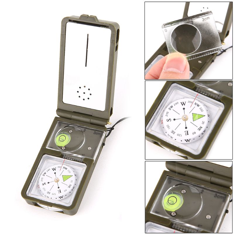 Outdoor Survival Military Camping Hiking Compass Tool Kit Combination Compass Kit 10-in-1 Multi-Function