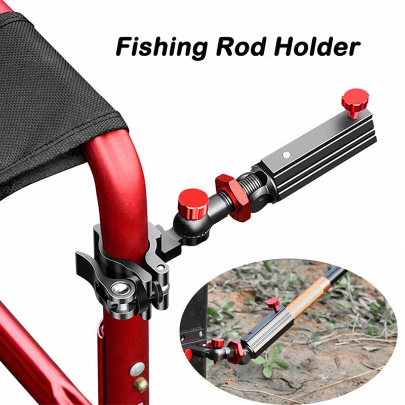 Fishing Rod Holder Aluminum Magnesium Alloy Universal 360Adjustable Snap Fixed Fish Chair Rod Rack Fishing Accessories