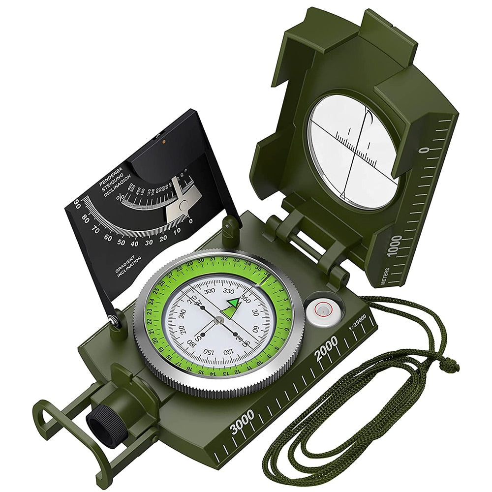 Professional Mulitifunctional Outdoor Survival Military Waterproof Luminous Compass With Tripod For Hunting Tourism and Camping