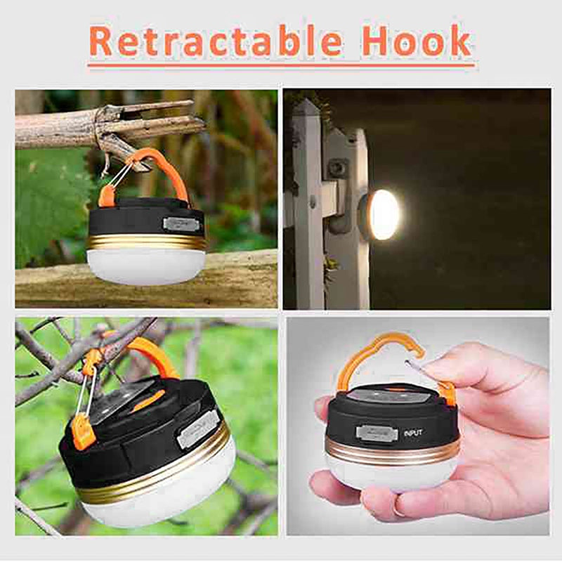 LED Camping Lantern Rechargeable Mini Rechargeable Tent Light USB Rechargeable For Emergency Outdoor Power Outage Hiking