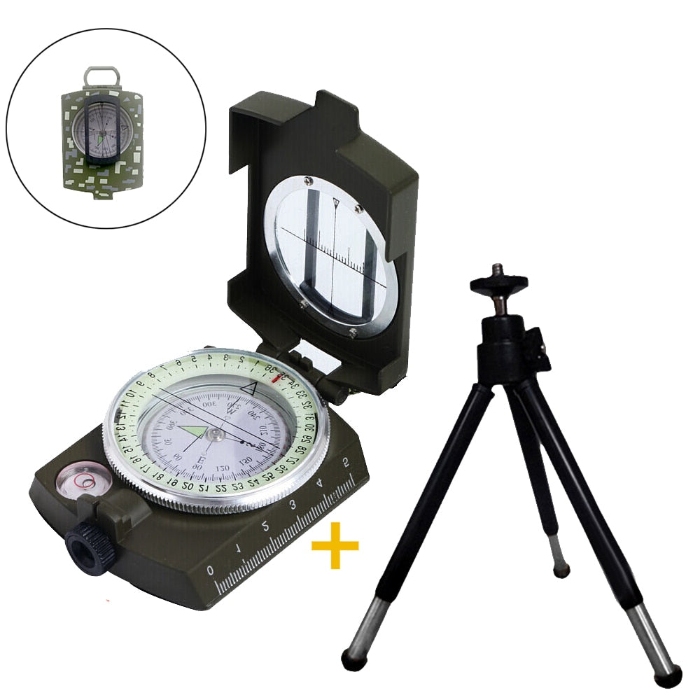 Professional Mulitifunctional Outdoor Survival Military Waterproof Luminous Compass With Tripod For Hunting Tourism and Camping