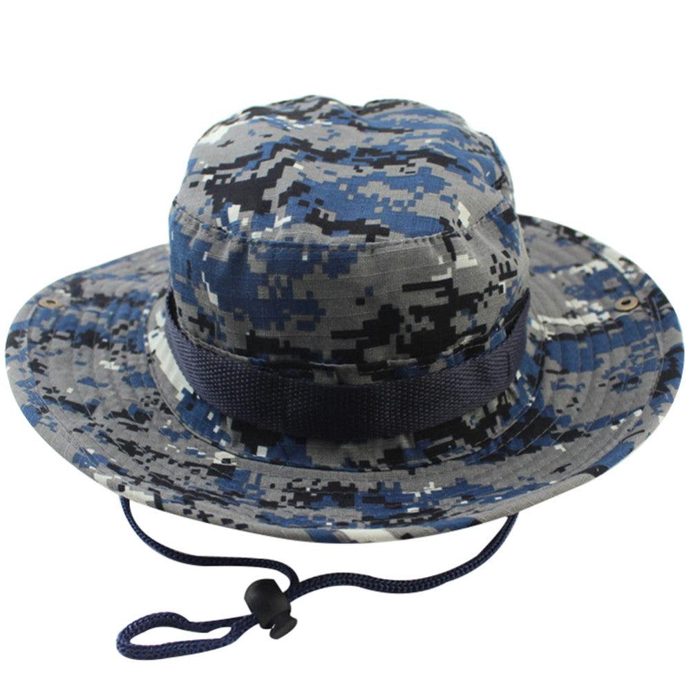 Fashion Military Camouflage Bucket Hats Jungle Camo Fisherman Hat with Wide Brim Sun Fishing Bucket Hat Camping Caps Cotton Caps