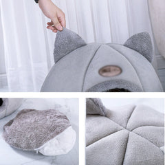 Warm Cat Bed Winter Soft Comfortable Pet Nest Indoor Semi-Enclosed Pet Cat Dog Sleeping Tent House