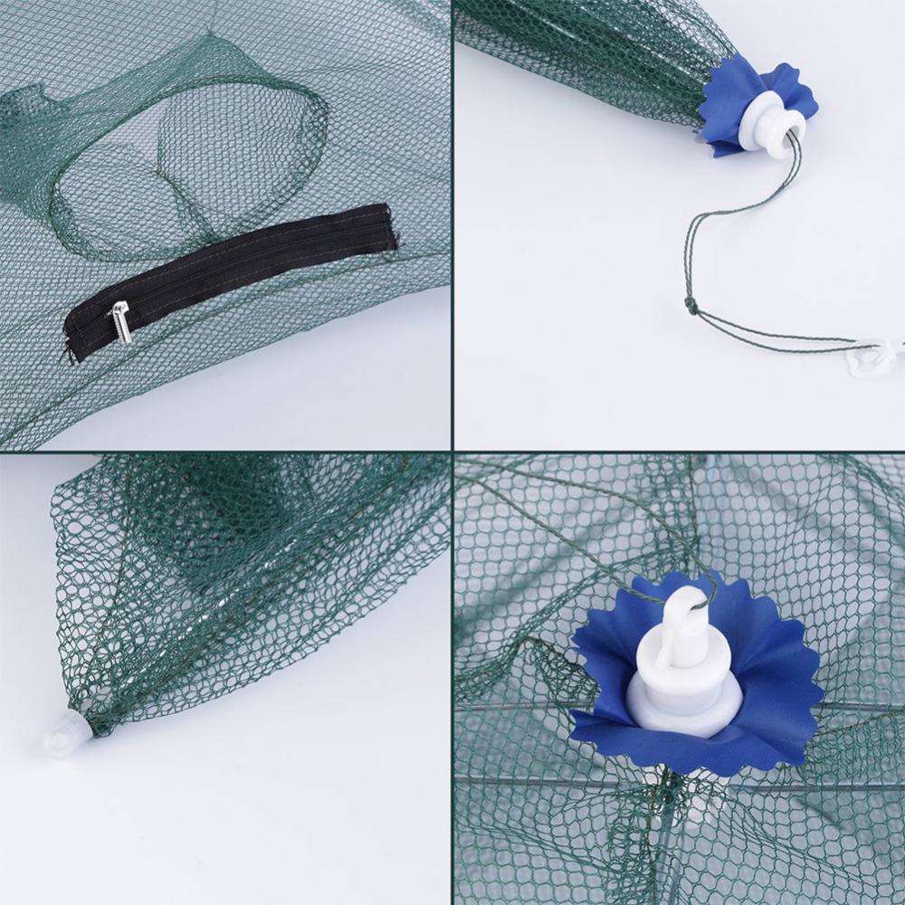 Foldable Mesh Fishing Bait Net Trap Small Fish Crab Minnow Crawdad Shrimp Cage