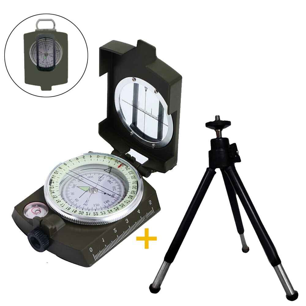 Professional Mulitifunctional Outdoor Survival Military Waterproof Luminous Compass With Tripod For Hunting Tourism and Camping