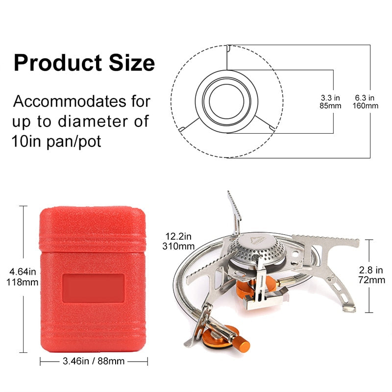 Camping Gas Stove Outdoor Tourist Burner Strong Fire Heater Tourism Cooker Survival Furnace Supplies Equipment Picnic