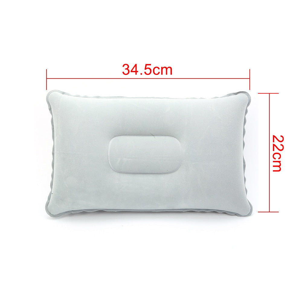 Inflatable Air Pillow Bed Sleeping Camping Pillow PVC Nylon Neck Stretcher Backrest Pillow for Travel Plane Head Rest Support