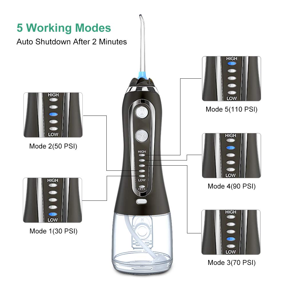 Rechargeable Oral Irrigator Dental Water Flosser Jet Waterproof Portable Teeth Cleaner