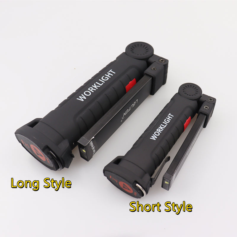 USB Rechargeable With Built-in Battery Set Multi Function Folding Work Light COB LED Camping Torch Flashlight
