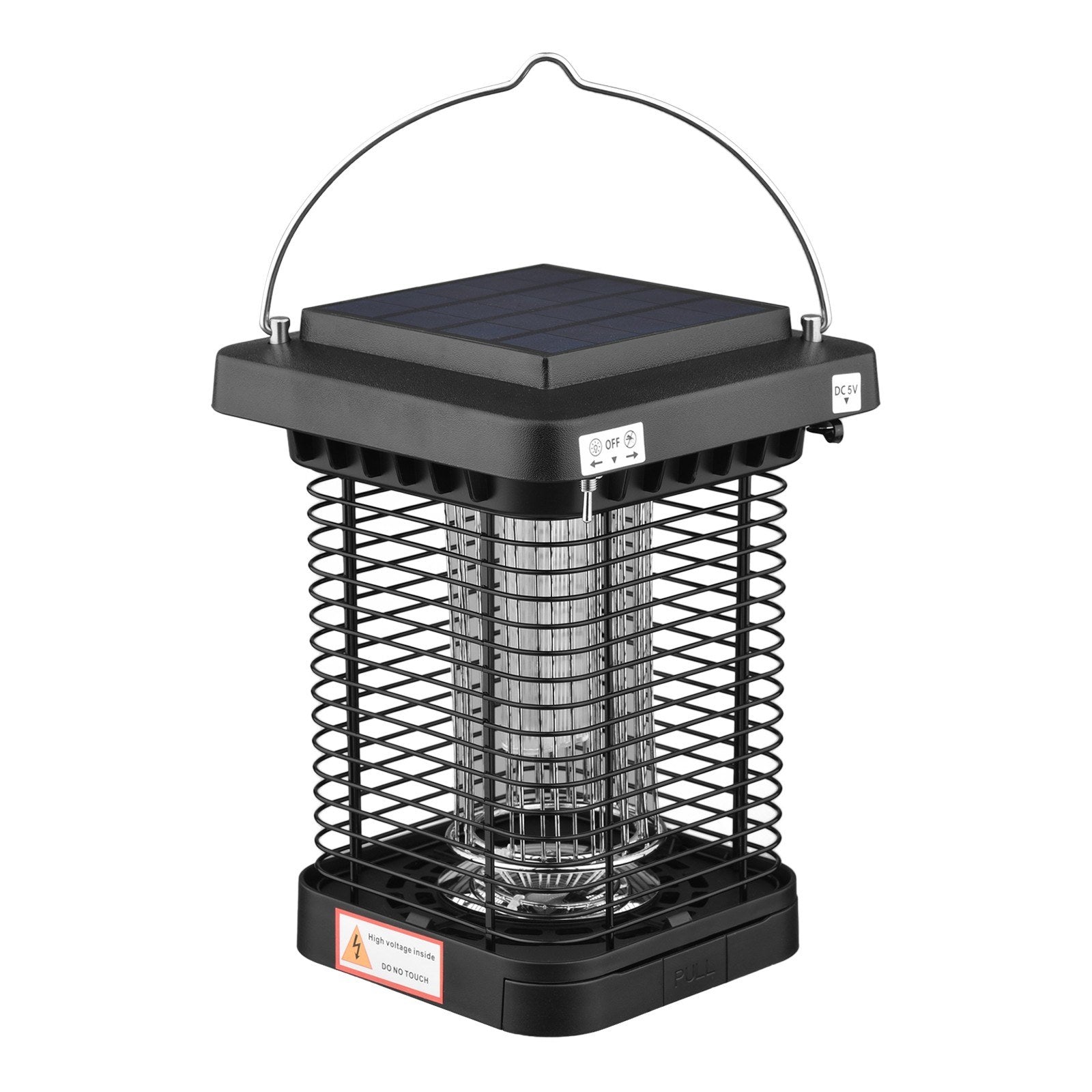 Solar Powered Bug Zapper - High Powered Electric Mosquito & Fly Trap, IP65 Waterproof LED