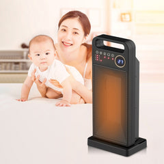 Electric Space Heater With Remote Control Safe Overheat & Tip-over Protection