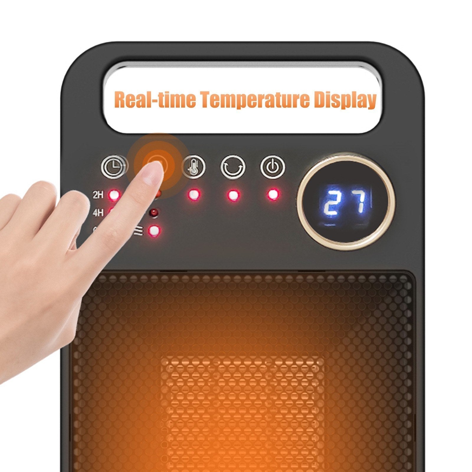 Electric Space Heater With Remote Control Safe Overheat & Tip-over Protection