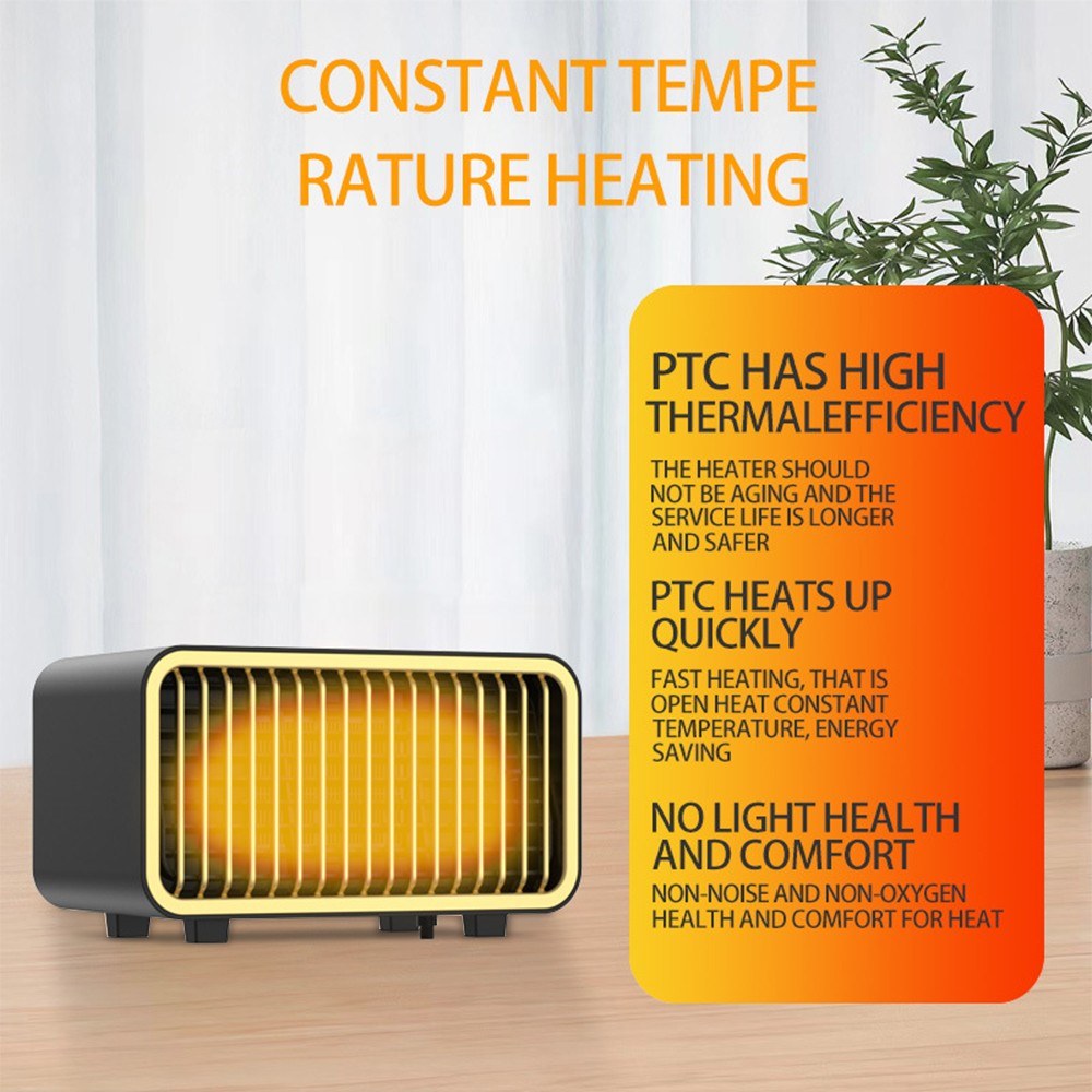 Space Heater 800W PTC Ceramic Low Noise Fast Heating Portable Heater Fan with 30 Degrees Tip-Over and Overheat Protection