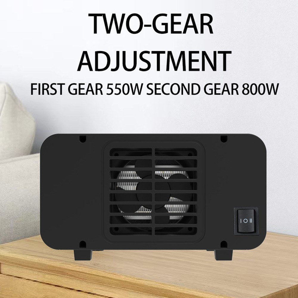 Space Heater 800W PTC Ceramic Low Noise Fast Heating Portable Heater Fan with 30 Degrees Tip-Over and Overheat Protection