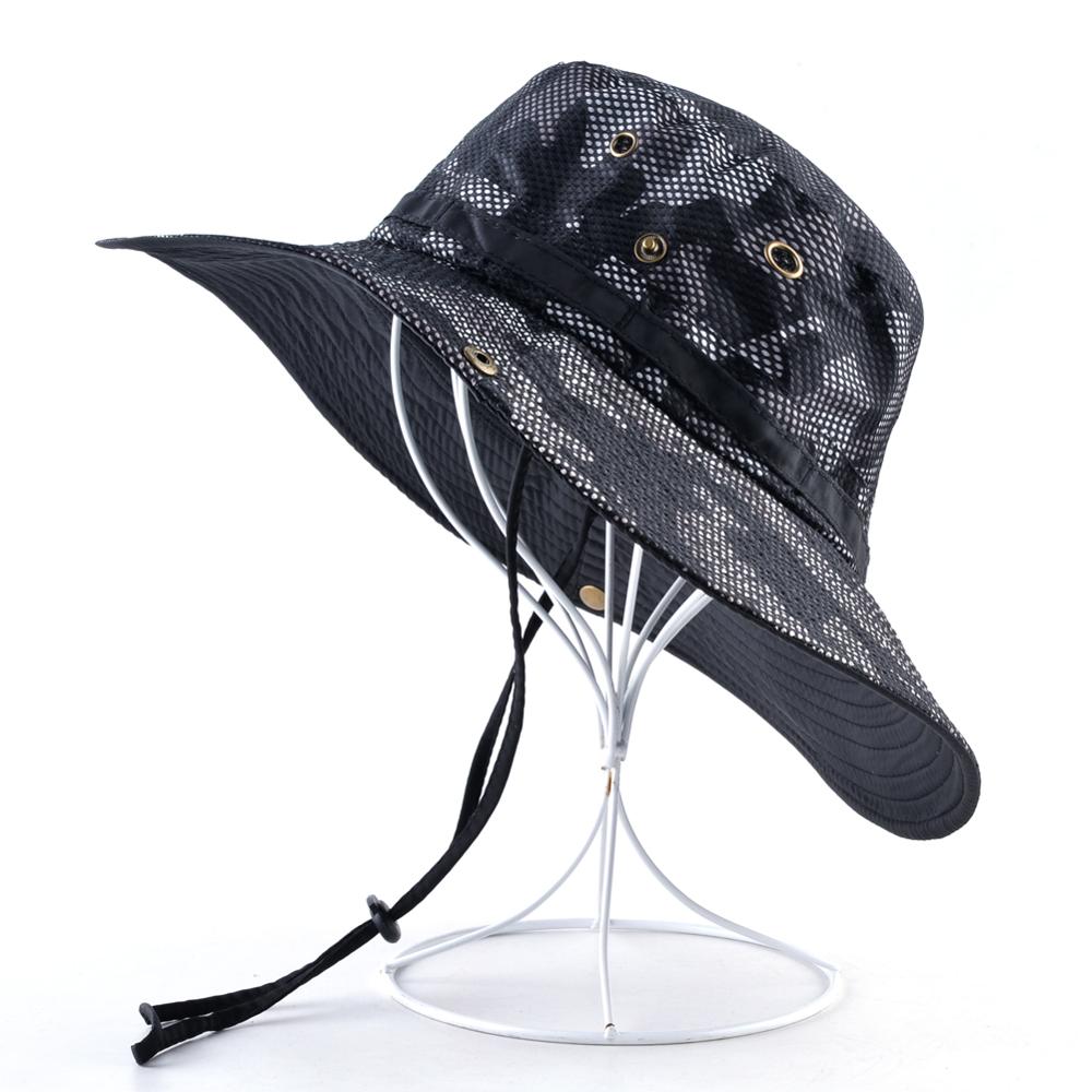 Sun hats for men Outdoor Fishing cap Wide Brim Anti-UV Summer Hiking camping