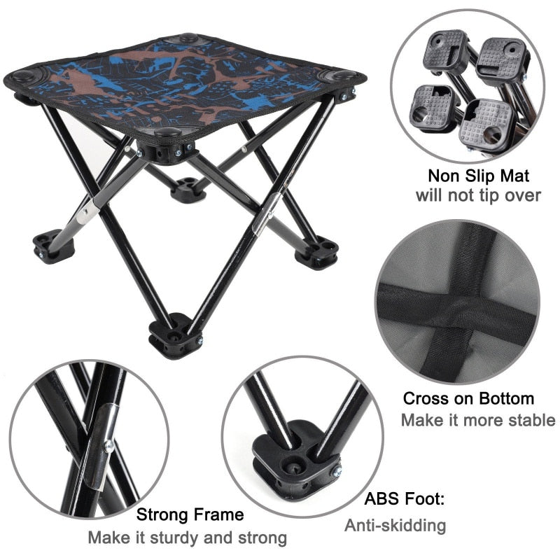 Outdoor Chair Camping Stool Folding Fishing Chair Conveniently Carry Seat Maximum Weight of 100KG