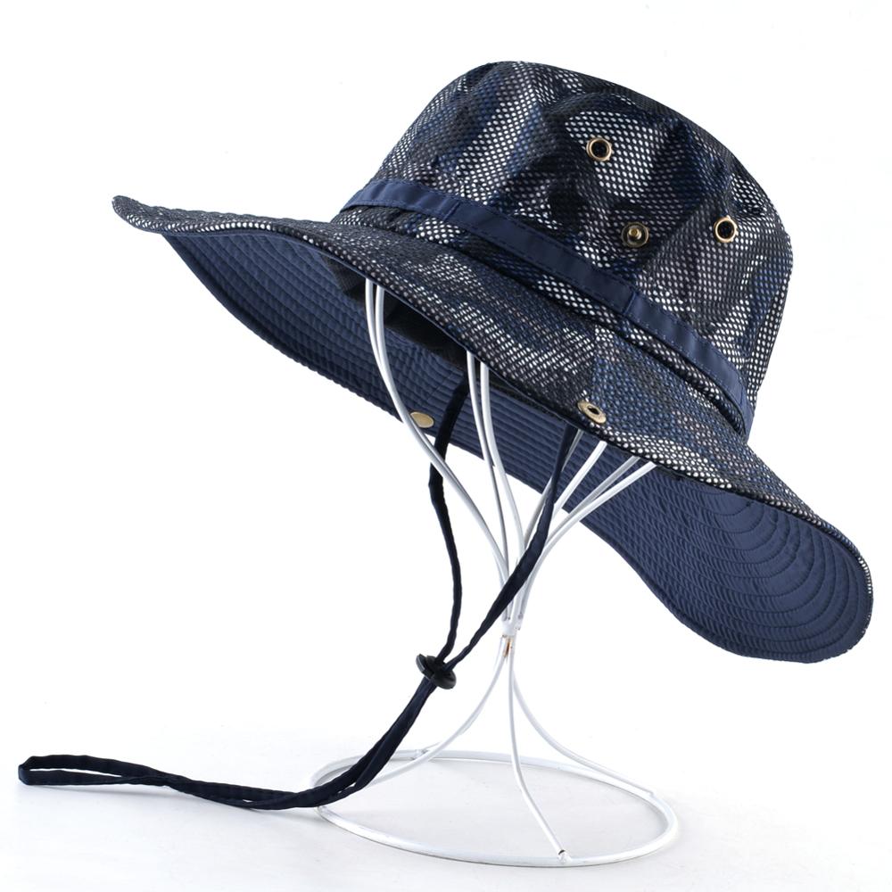 Sun hats for men Outdoor Fishing cap Wide Brim Anti-UV Summer Hiking camping