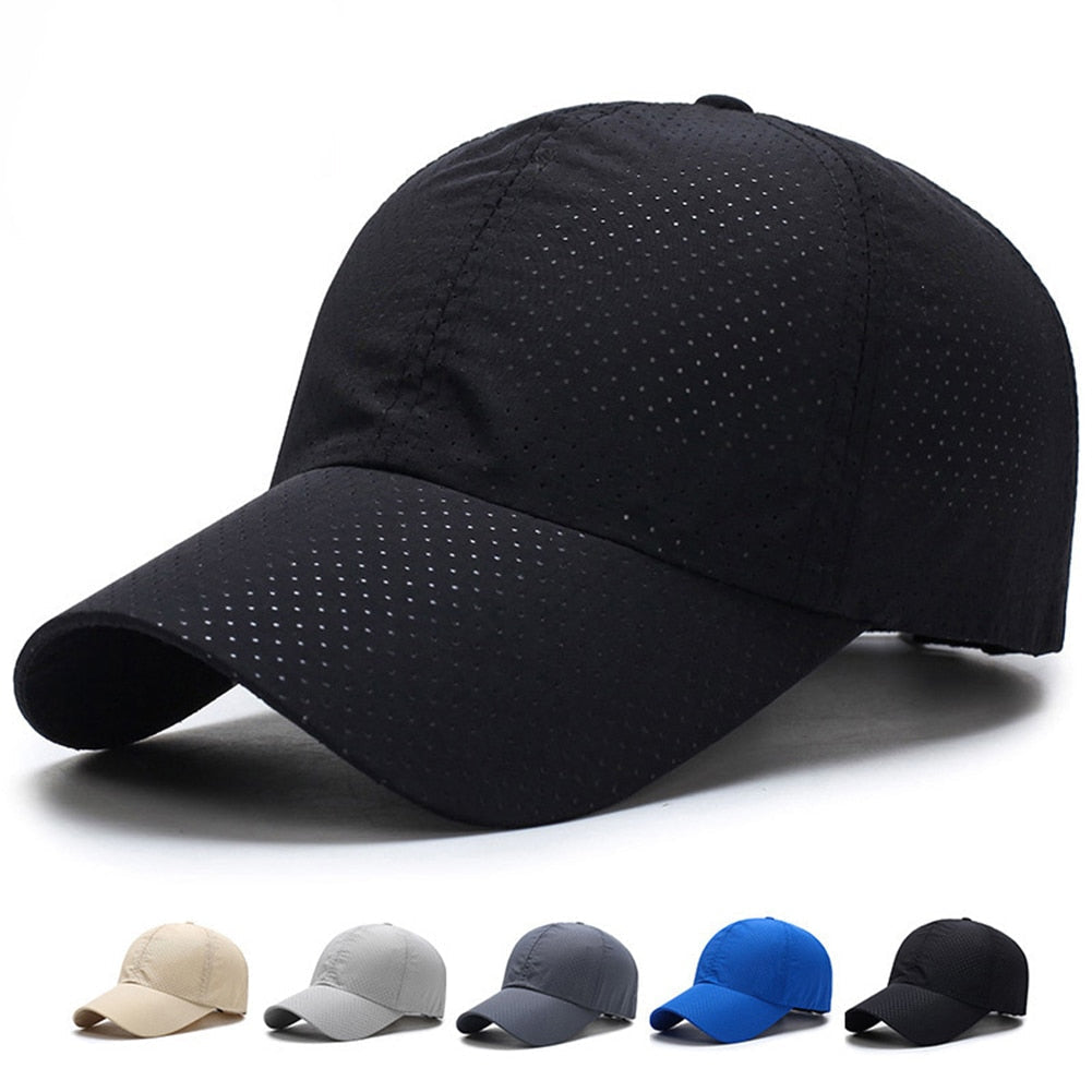 1pc Baseball Cap Unisex Summer Solid Thin Mesh Portable Quick Dry Breathable Sun Hat Golf Tennis Running Hiking Camping