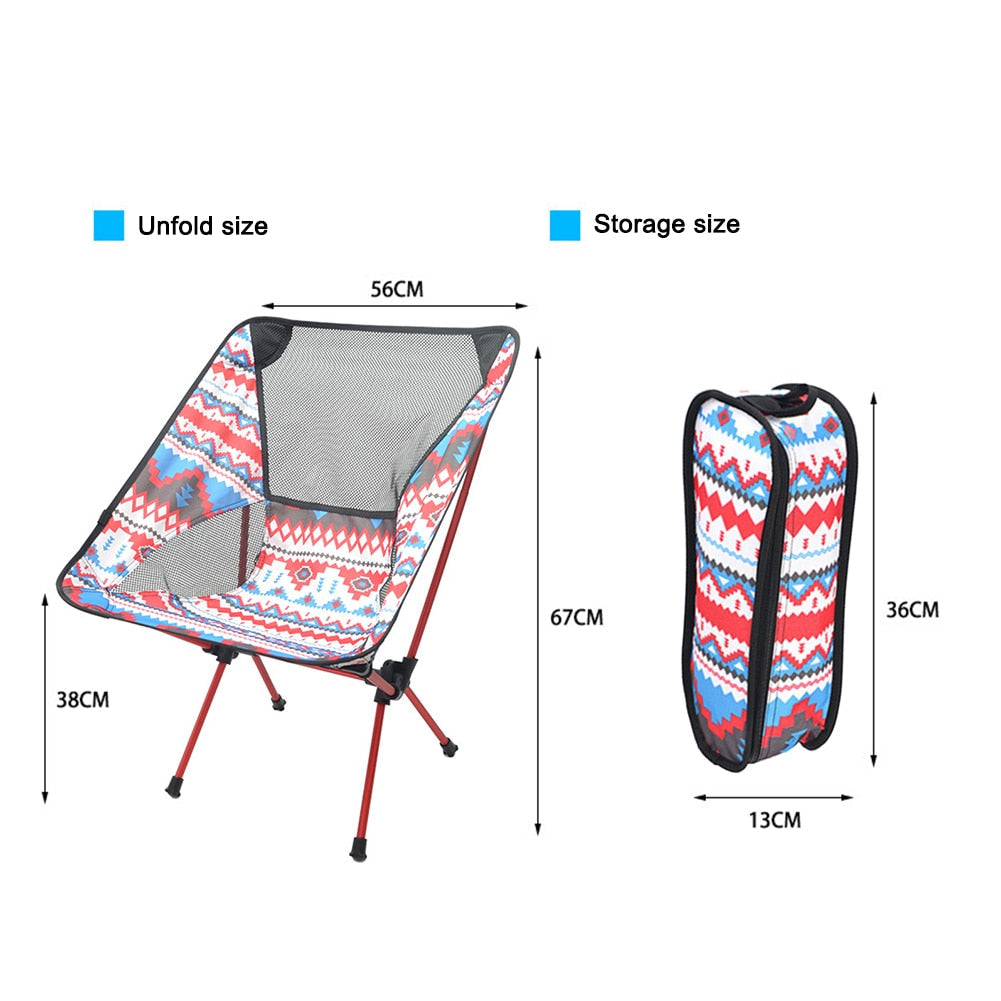 Ultralight Travel Camping Chair Folding Aluminum Alloy Outdoor Hiking Beach Picnic BBQ Portable Seat Fishing Chair Furniture
