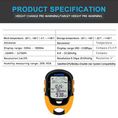 Excellent Quality Handheld GPS Navigation Receiver Portable Handheld Digital Altimeter Barometer Compass Locator